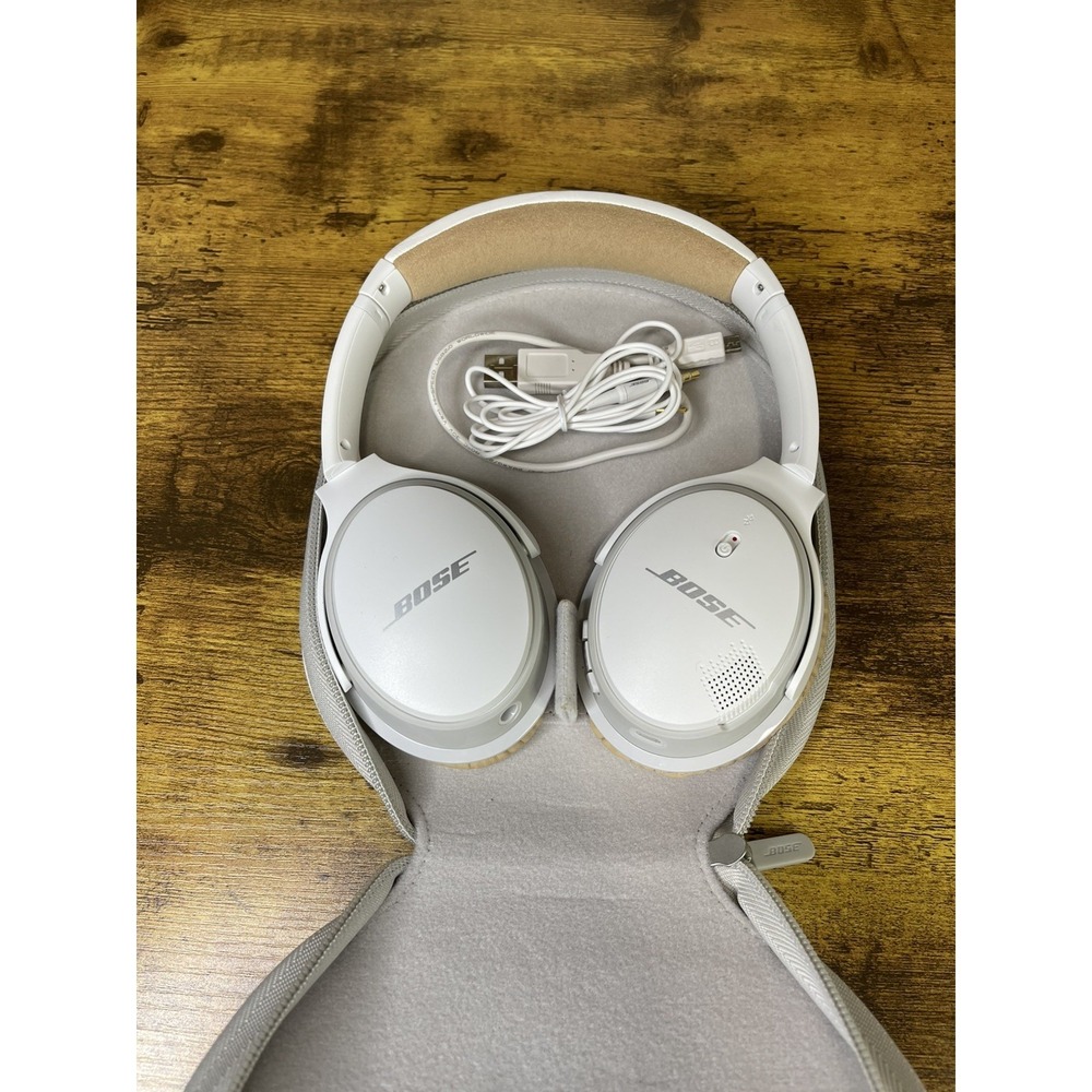 Bose SoundLink Around-Ear Wireless Headphones White w/ Case & Cables WORKING